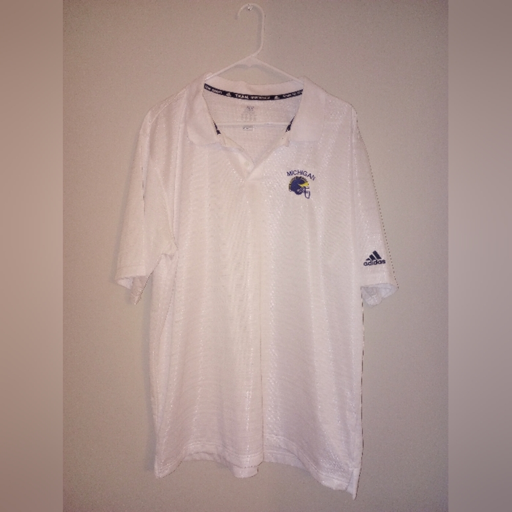 Adidas NCAA Men's Short Sleeve Climalite Michigan Team Performance Polo